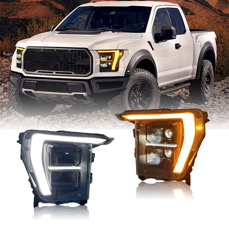 Aftermarket LED Headlight Assembly Fits F-150 2021–2024 (Sequential Design)