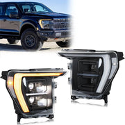 Aftermarket LED Headlight Assembly Fits F-150 2021–2024 (Sequential Design)