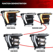 Aftermarket LED Headlight Assembly Fits F-150 2021–2024 (Sequential Design)