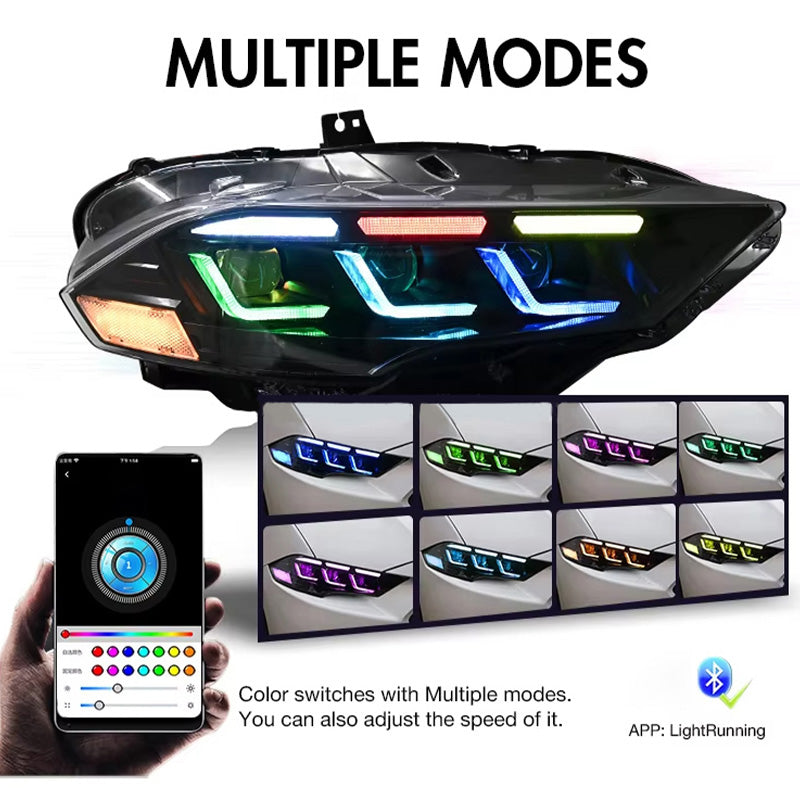 Aftermarket Projector LED Headlights for Ford Mustang S650 2024-2025