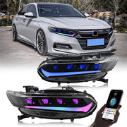 Custom LED Projector Headlights Fits Honda Accord Sedan 2018–2022 LX/Sport/EX-L