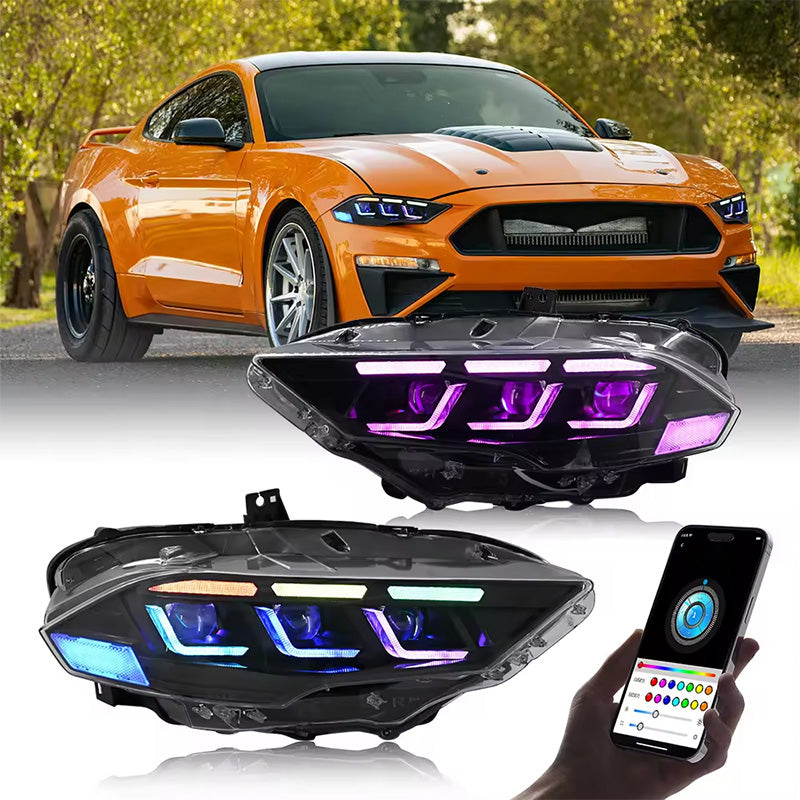 Aftermarket Projector LED Headlights for Ford Mustang S650 2024-2025