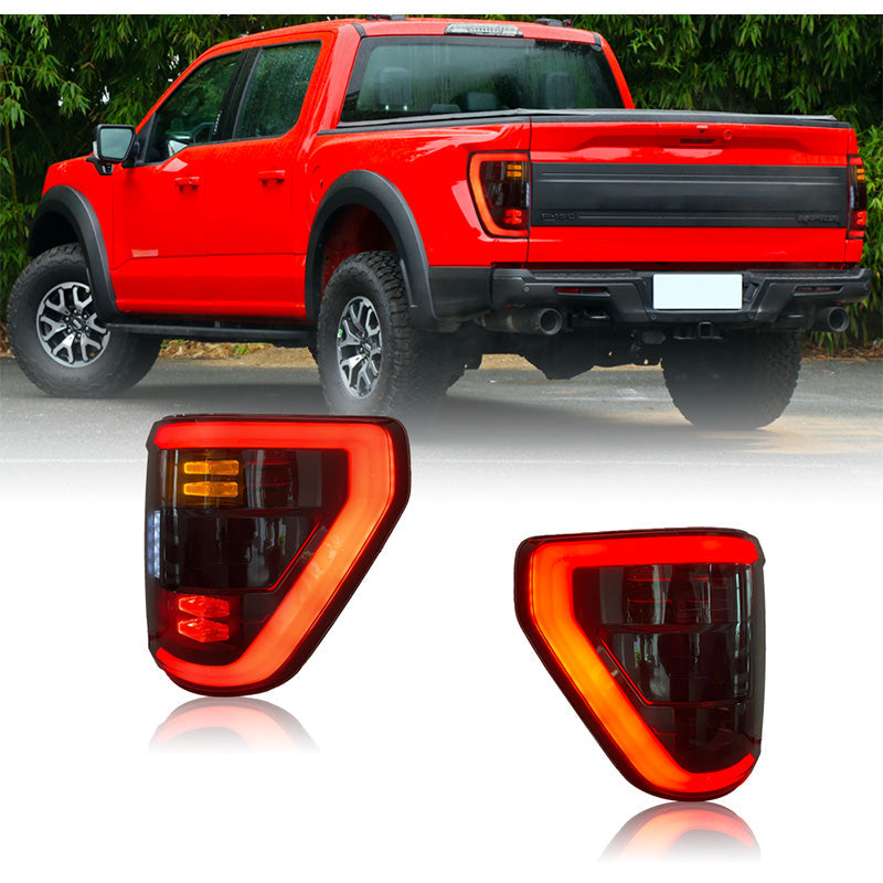 Aftermarket Smoked LED Tail Lights for Ford F-150 2021-2024