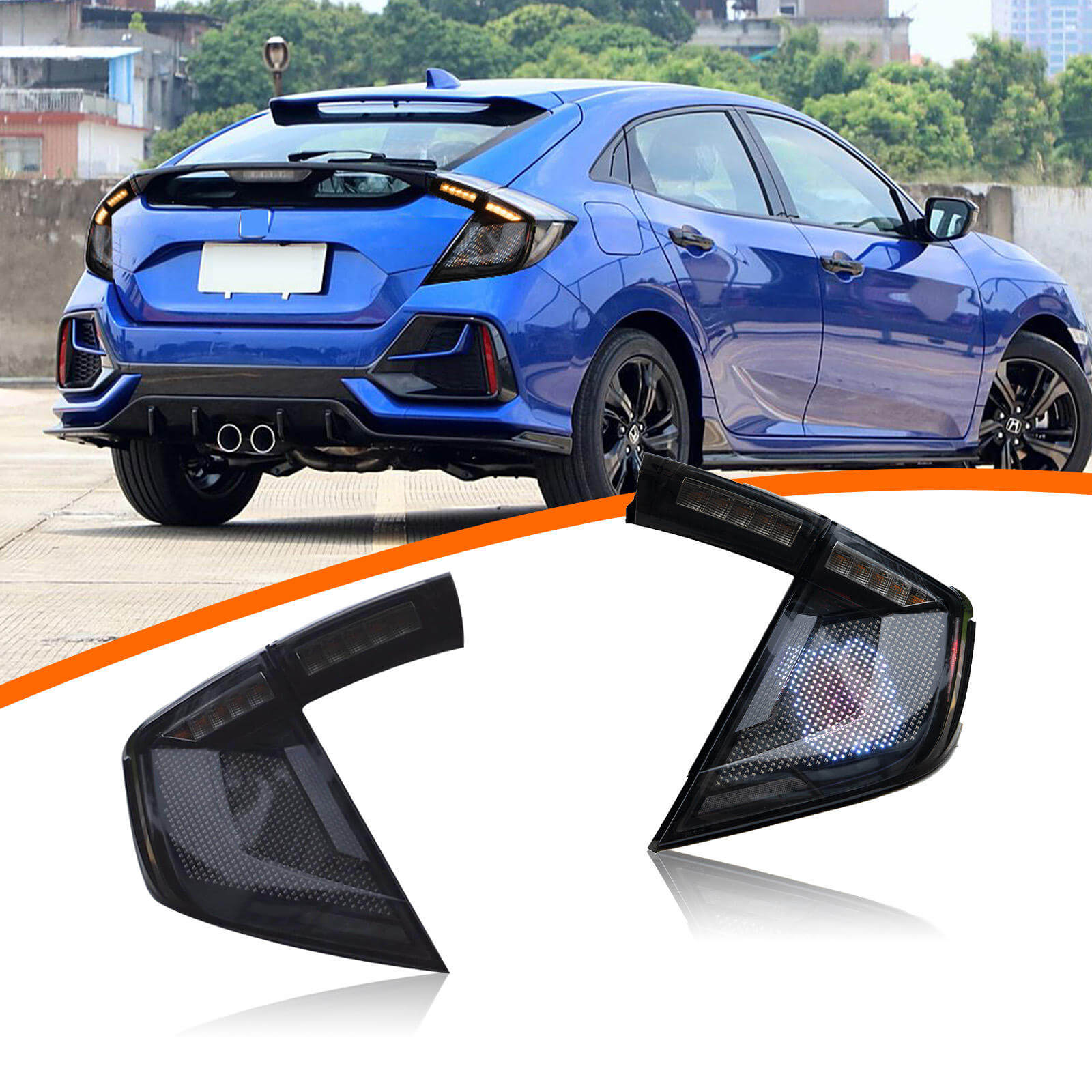 Aftermarket RGB Sequential Tail Lights for Civic Hatchback (16–21) Digitized Design