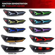 Aftermarket Fish Bone LED Tail Lights w/Sequential Animation for Toyota Camry 2018-2022