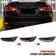 Aftermarket Fish Bone LED Tail Lights w/Sequential Animation for Toyota Camry 2018-2022