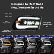 Aftermarket LED Projector Headlights for Dodge Ram 1500/2500/3500 2009-2018
