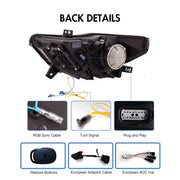 Aftermarket Triple Beam LED Projector Headlights for Ford Mustang S550 2015-2017