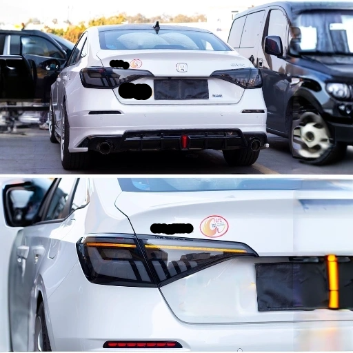 Honda 11th civic 22-23  tail lights (clear+red)